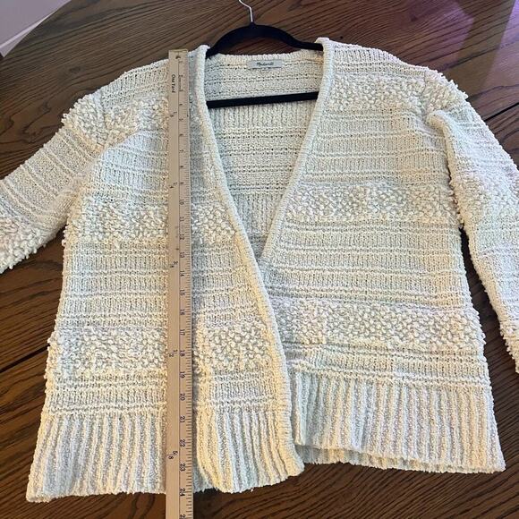 Madewell Bronson Chunky Textured Cream Cardigan-Size Medium - Picture 4 of 8